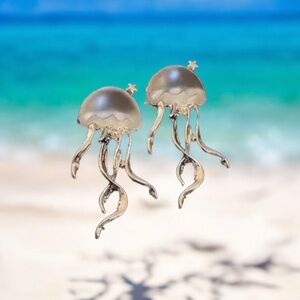 3D Jellyfish Nautical Beach Earrings